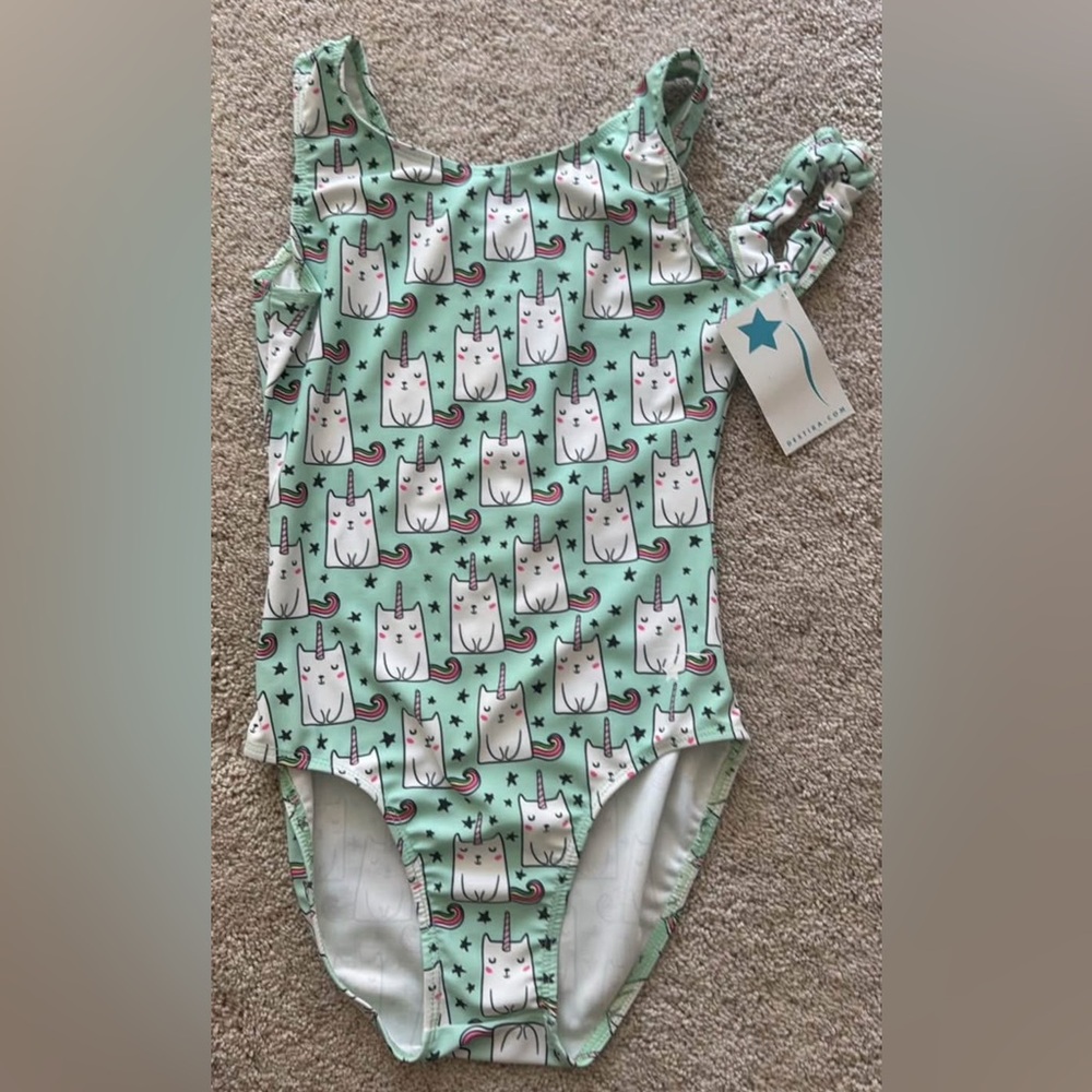 Destira AXS Gymnastics Leotard with unicorn cats. NWT